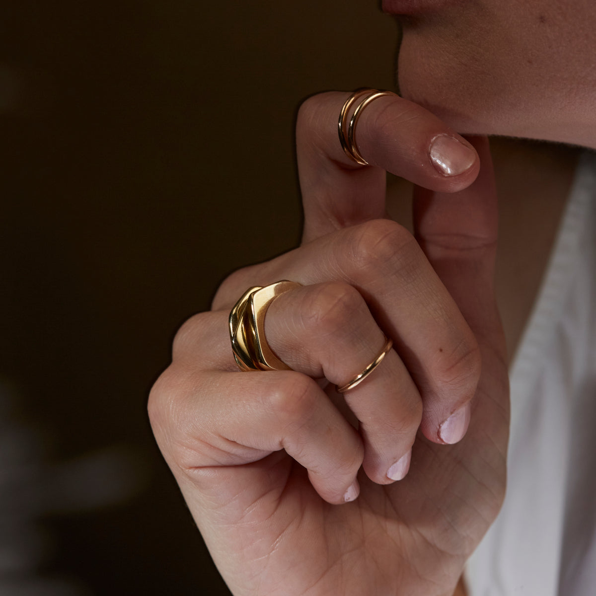 Bronze Geometric Stack