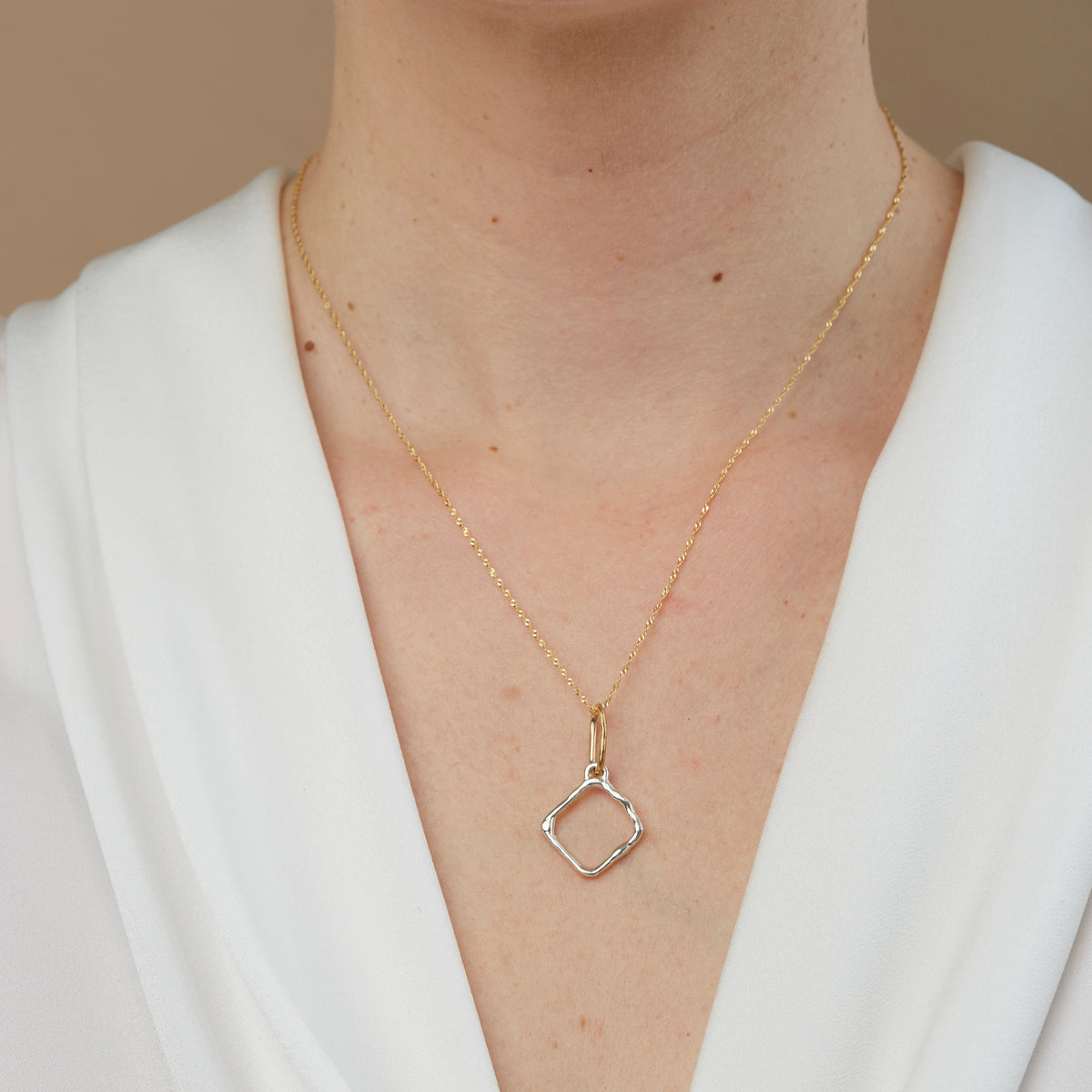 Molten Squared Pendant on Chain